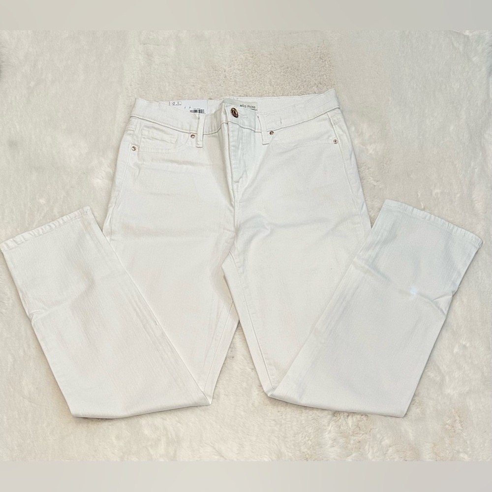 - Ella Moss Ladies' Straight Mid-Rise Ankle Jeans, White - Picture 8 of 11